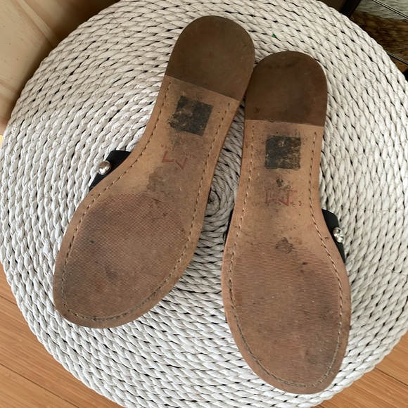 Marc Fisher Pagie Leather Studded Slide Sandals in Black - 8 - Picture 4 of 5